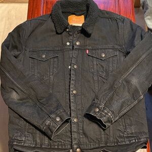Levi's Black Sherpa-Lined Denim Jacket